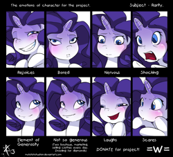 Size: 2214x2012 | Tagged: safe, artist:myfetishsituation, rarity, pony, unicorn, chart, expressions, facial expressions, solo