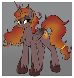 Size: 712x750 | Tagged: safe, artist:lulubell, derpibooru import, oc, oc only, oc:princess ignia, alicorn, pony, alicorn oc, alternate universe, female, mane of fire, mare, princess goddess au, solo