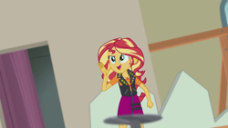 Size: 1280x720 | Tagged: safe, screencap, sunset shimmer, better together, constructive criticism, equestria girls, female, geode of empathy, solo