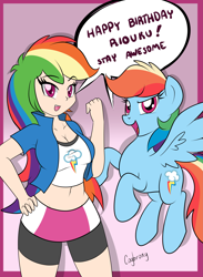 Size: 4885x6667 | Tagged: safe, artist:thebrokencog, derpibooru import, rainbow dash, human, absurd resolution, belly button, breasts, cleavage, clothes, female, human ponidox, humanized, midriff, rainboob dash, skirt