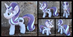 Size: 3450x1754 | Tagged: safe, artist:peruserofpieces, starlight glimmer, unicorn, the cutie map, bedroom eyes, equal cutie mark, evil starlight, fake cutie mark, female, front view, horn, irl, lidded eyes, mare, photo, plushie, profile, rear view, s5 starlight, smiling, smirk, smug, solo, toy