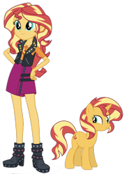 Size: 794x1115 | Tagged: safe, editor:php77, sunset shimmer, pony, better together, equestria girls, human ponidox, self ponidox, simple background, transparent background