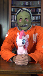 Size: 597x1059 | Tagged: safe, pinkie pie, human, chris fehn, game collection, halloween, irl human, maggot, nintendo, plushie