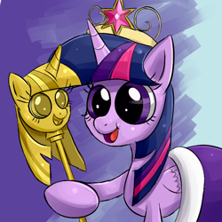 Size: 800x800 | Tagged: safe, artist:senx, derpibooru import, twilight sparkle, twilight sparkle (alicorn), alicorn, pony, princess twilight sparkle (episode), season 4, faic, female, mare, scene interpretation, solo, twilight scepter