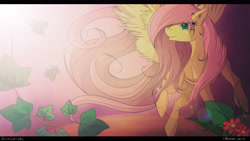 Size: 4096x2304 | Tagged: safe, artist:oobrushstrokeoo, fluttershy, pegasus, pony, female, mare, pink mane, solo, yellow coat