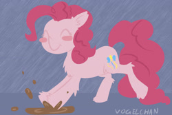 Size: 1954x1303 | Tagged: safe, artist:vogelchan, pinkie pie, earth pony, pony, female, mare, mud, pink coat, pink mane, solo