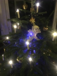 Size: 3024x4032 | Tagged: safe, artist:luckydonald, derpy hooves, candle, christmas, christmas tree, holiday, solo, tree