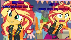 Size: 2560x1440 | Tagged: safe, sunset shimmer, equestria girls, equestria girls series, rollercoaster of friendship, angry, before and after, cute, five nights at freddy's, it's not about the parakeet, rage, shimmerbetes, ultimate custom night