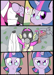 Size: 697x967 | Tagged: safe, artist:metal-kitty, derpibooru import, spike, twilight sparkle, twilight sparkle (alicorn), alicorn, dragon, pony, comic, crossover, female, glasses, mann vs machine, mare, medic, pyro, spike pyro, team fortress 2, twi medic