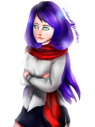 Size: 1200x1600 | Tagged: safe, artist:monochromacat, rarity, human, humanized, nail polish, simple background, solo, white background