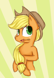 Size: 800x1150 | Tagged: safe, artist:karczus, applejack, earth pony, pony, female, mare, solo, straw