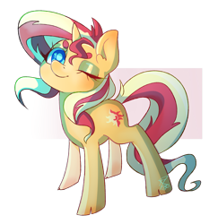 Size: 3042x3124 | Tagged: safe, artist:bolinseyebrows, sunset shimmer, pony, unicorn, one eye closed, simple background, smiling, solo, transparent background, wink