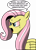 Size: 2349x3268 | Tagged: safe, artist:saburodaimando, angel bunny, fluttershy, pegasus, pony, angelbuse, bloodshot eyes, flutterbitch, out of character, threat