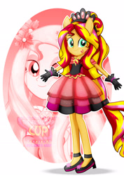 Size: 1600x2263 | Tagged: safe, artist:jucamovi1992, sunset shimmer, equestria girls, alternate hairstyle, clothes, female, gloves, ponied up, solo, super ponied up, zoom layer