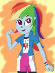 Size: 500x666 | Tagged: safe, artist:raricane, derpibooru import, rainbow dash, equestria girls, solo