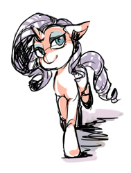 Size: 500x661 | Tagged: safe, artist:sibashen, rarity, pony, unicorn, female, horn, mare, solo, white coat