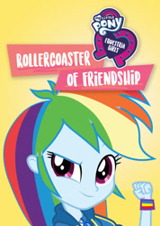 Size: 426x597 | Tagged: safe, derpibooru import, rainbow dash, better together, equestria girls, rollercoaster of friendship, equestria girls logo, geode of super speed, magical geodes, netflix, official