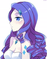 Size: 1666x2103 | Tagged: safe, artist:leab-lb, rarity, human, cleavage, female, humanized, pixiv, profile, solo