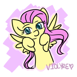 Size: 1000x1000 | Tagged: safe, artist:violyre, fluttershy, pegasus, pony, female, looking at you, mare, solo
