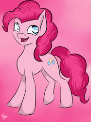 Size: 1936x2592 | Tagged: safe, artist:hayley1432, pinkie pie, earth pony, pony, female, mare, pink coat, pink mane, simple background, solo