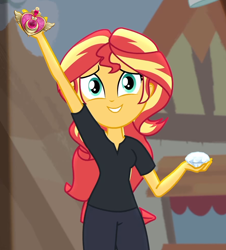 Size: 880x975 | Tagged: safe, edit, edited screencap, editor:sonic ranger, screencap, sunset shimmer, better together, equestria girls, opening night, opening night: sunset shimmer, diamond, sailor moon, solo