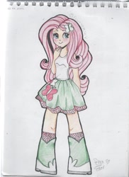 Size: 1024x1408 | Tagged: safe, artist:drawing-heart, fluttershy, equestria girls, humanized, solo