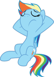 Size: 4204x5999 | Tagged: safe, artist:korsoo, derpibooru import, rainbow dash, pegasus, pony, buckball season, .svg available, absurd resolution, eyes closed, hooves behind head, leaning, simple background, solo, transparent background, vector