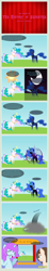 Size: 996x5421 | Tagged: safe, artist:zacatron94, nightmare moon, princess celestia, princess luna, oc, oc:harmony (zacatron94), oc:rose petal, alicorn, pony, and that's how princess luna became the nightmare moon, board game, cake, cakelestia, comic, crimson skies, elements of harmony, levitation, magic, pointy ponies, telekinesis