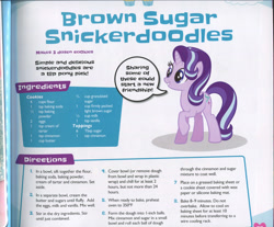 Size: 3078x2545 | Tagged: safe, starlight glimmer, pony, unicorn, book, dialogue, food, my little pony baking book, official, recipe, snickerdoodle, solo