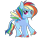 Size: 1400x1050 | Tagged: safe, artist:clockupflowers, derpibooru import, rainbow dash, pegasus, pony, alternate hairstyle, chibi, colored wings, cute, female, mare, multicolored wings, rainbow wings, simple background, solo, transparent background, unshorn fetlocks