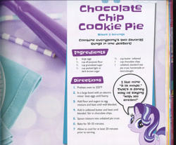 Size: 3078x2545 | Tagged: safe, starlight glimmer, pony, unicorn, book, cookie, dialogue, food, my little pony baking book, official, pie, recipe, solo