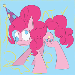 Size: 1024x1024 | Tagged: safe, artist:mr. rottson, pinkie pie, earth pony, pony, derp, female, mare, pink coat, pink mane, solo