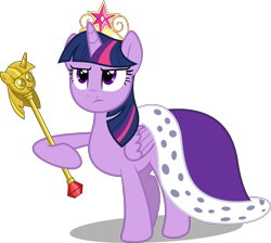 Size: 5000x4470 | Tagged: artist needed, source needed, useless source url, safe, derpibooru import, twilight sparkle, twilight sparkle (alicorn), alicorn, pony, princess twilight sparkle (episode), season 4, absurd resolution, big crown thingy, clothes, female, mare, robe, scepter, simple background, solo, transparent background, twilight scepter, vector