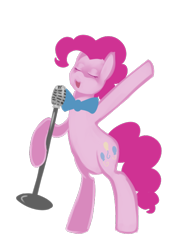 Size: 500x707 | Tagged: safe, artist:nalenthi, pinkie pie, earth pony, pony, bowtie, microphone, solo