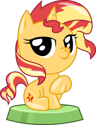 Size: 2558x3322 | Tagged: safe, artist:phucknuckl, part of a set, sunset shimmer, pony, unicorn, my little pocket ponies, chibi, female, looking at you, mare, pocket ponies, simple background, smiling, solo, transparent background