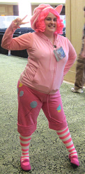 Size: 332x680 | Tagged: safe, artist:guardian-of-moon, pinkie pie, human, clothes, cosplay, irl, irl human, photo, socks, striped socks