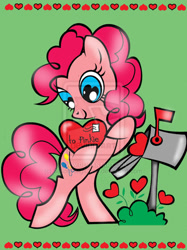 Size: 600x804 | Tagged: safe, artist:sailorusagichan, pinkie pie, earth pony, pony, female, mare, pink coat, solo, watermark