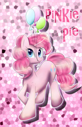 Size: 1396x2168 | Tagged: safe, artist:hiderian, pinkie pie, earth pony, pony, balloon, pixiv, solo