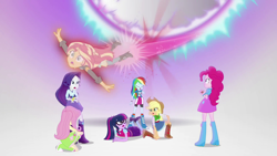 Size: 1920x1080 | Tagged: safe, derpibooru import, screencap, applejack, fluttershy, pinkie pie, rainbow dash, rarity, sci-twi, sunset shimmer, twilight sparkle, equestria girls, mirror magic, spoiler:eqg specials, humane five, humane seven, humane six, out of context