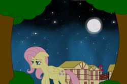 Size: 1500x1000 | Tagged: safe, artist:kyonsylar, fluttershy, pegasus, pony, alex warlorn, fanfic, fanfic art, night, pony pov series