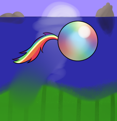 Size: 726x750 | Tagged: safe, artist:hip-indeed, derpibooru import, rainbow dash, pegasus, pony, ball, crossover, jumping, rainball, rolling, solo, sonic the hedgehog (series), spin dash