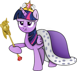 Size: 5000x4648 | Tagged: safe, artist:mrcbleck, derpibooru import, twilight sparkle, twilight sparkle (alicorn), alicorn, pony, princess twilight sparkle (episode), .svg available, absurd resolution, angry, big crown thingy, female, golden, mare, simple background, solo, transparent background, twilight scepter, vector