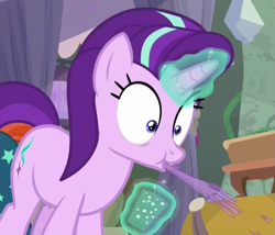 Size: 941x807 | Tagged: safe, screencap, starlight glimmer, pony, student counsel, cropped, drink, glass, solo, spit take