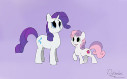 Size: 2560x1600 | Tagged: safe, artist:dybekscoots, rarity, sweetie belle, pony, unicorn, cutie mark, sisters, the cmc's cutie marks
