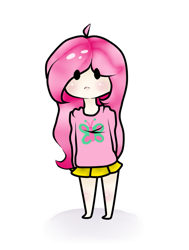 Size: 581x769 | Tagged: safe, artist:vickiii-chan, fluttershy, human, clothes, humanized, skirt, solo