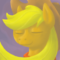 Size: 800x800 | Tagged: safe, artist:rawrienstein, derpibooru exclusive, applejack, earth pony, pony, bust, eyes closed, portrait, solo