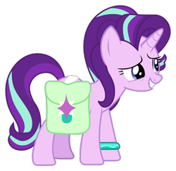 Size: 1693x1649 | Tagged: safe, artist:sonofaskywalker, starlight glimmer, pony, unicorn, student counsel, bracelet, female, jewelry, mare, saddle bag, simple background, solo, transparent background, vector