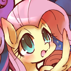 Size: 300x300 | Tagged: safe, artist:kolshica, fluttershy, pegasus, pony, female, mare, panel, pink mane, yellow coat