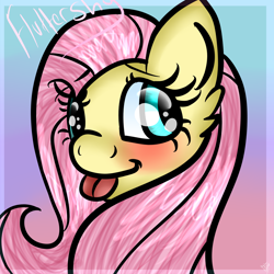 Size: 2000x2000 | Tagged: safe, artist:digital-decker, fluttershy, pegasus, pony, :p, solo, tongue out