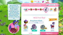 Size: 1920x1080 | Tagged: safe, screencap, hoo'far, nile faras, starlight glimmer, pegasus, pony, unicorn, female, gameloft, gem, limited-time story, male, mare, somnambula resident, stallion, unnamed pony